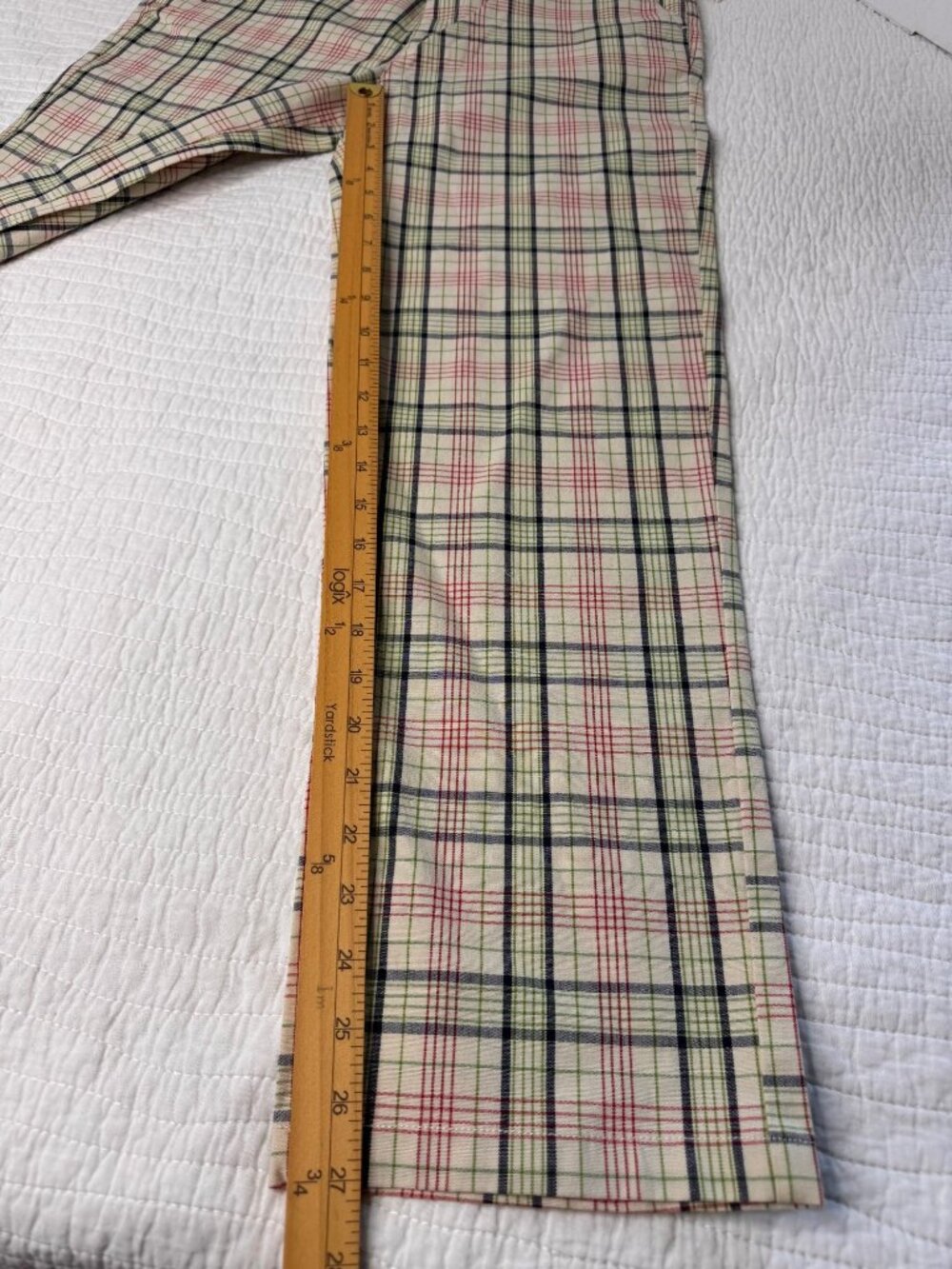 Brixton Victory High Waisted Chino Casual Pant Dove Plaid 27 Plaid Preppy NWT - Picture 10 of 12